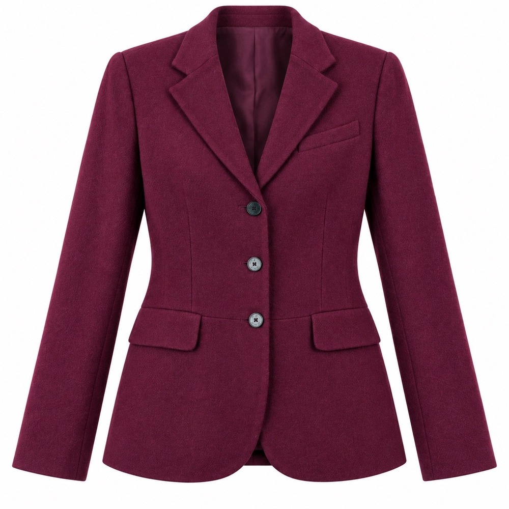 Lauren Ralph Lauren Blazer Size 10 Burgundy Wool Blend Classic Dark Academia